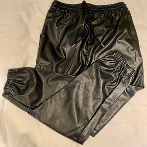 H&M Faux Leather Joggers